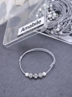 Μαρτυρικό Βάπτισης Βραχιόλι Amabile B13 Γκρι 50 τμχ