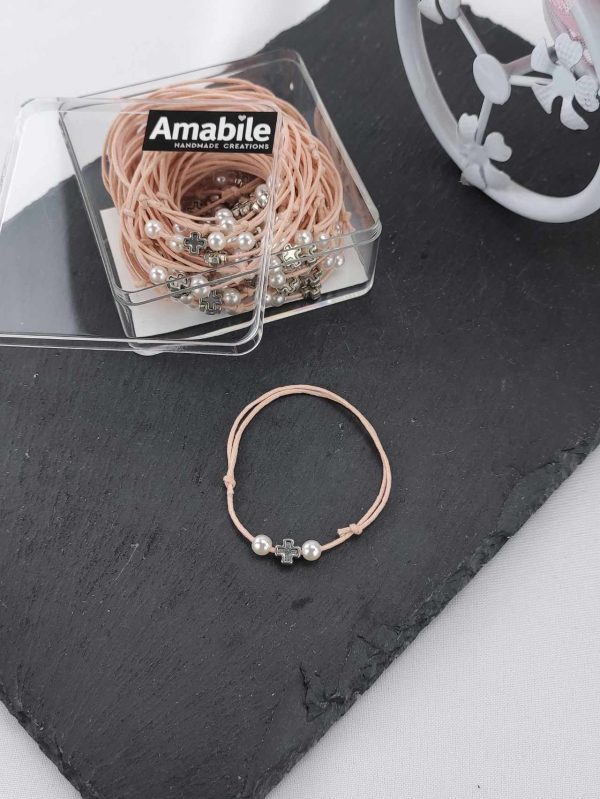 Μαρτυρικό Βάπτισης Βραχιόλι Amabile B05 Σομόν 50 τμχ