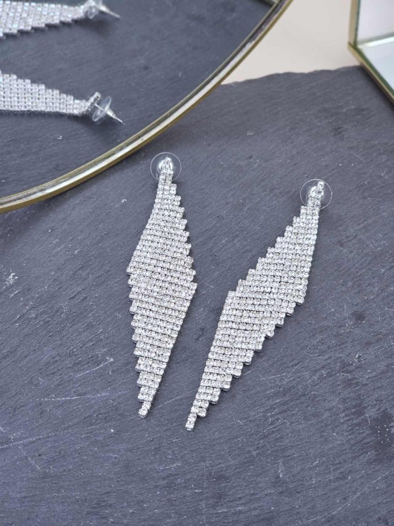 Γυναικεία Σκουλαρίκια Lovely Strass in Silver