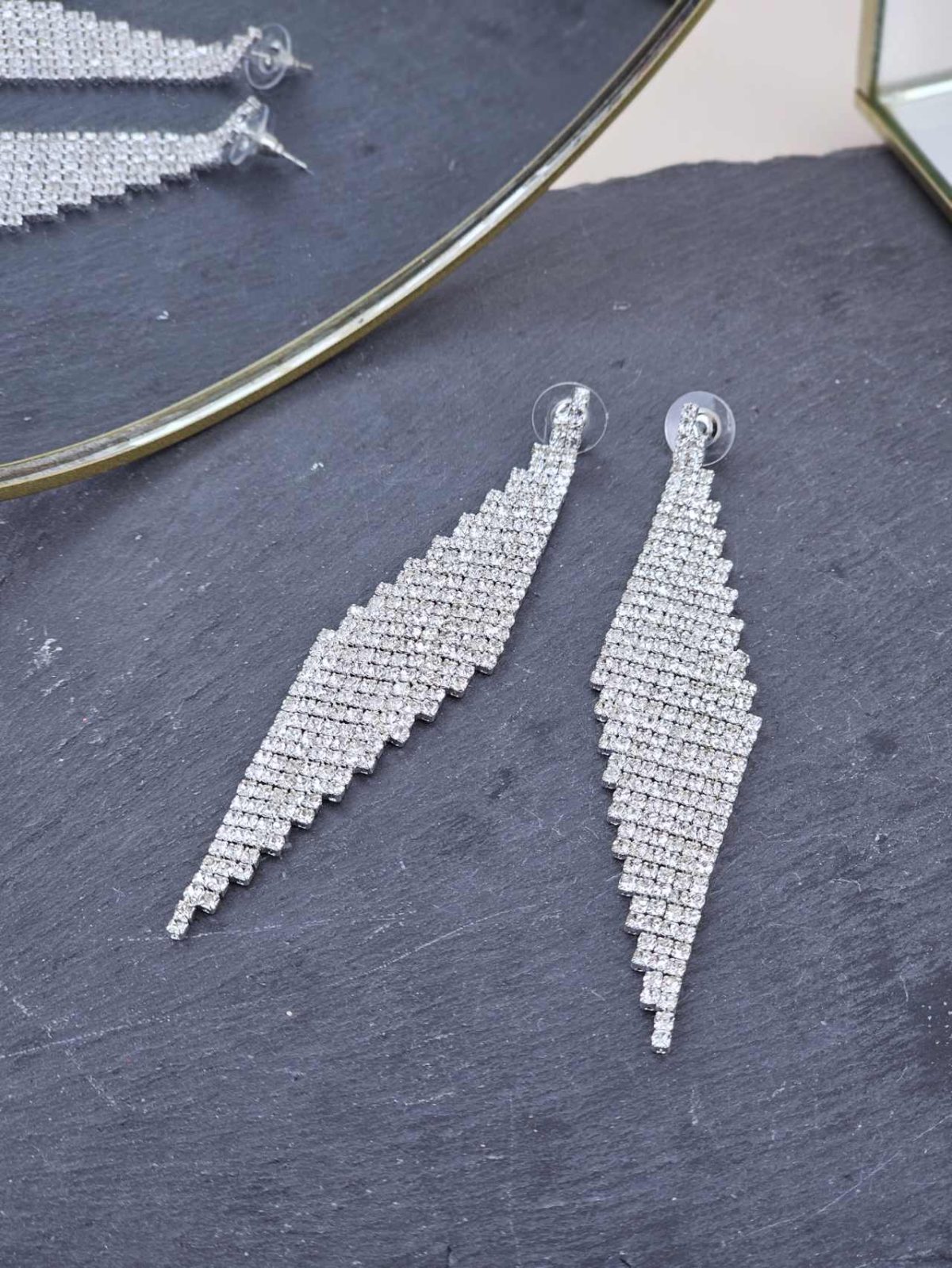 Γυναικεία Σκουλαρίκια Lovely Strass in Silver - Image 2