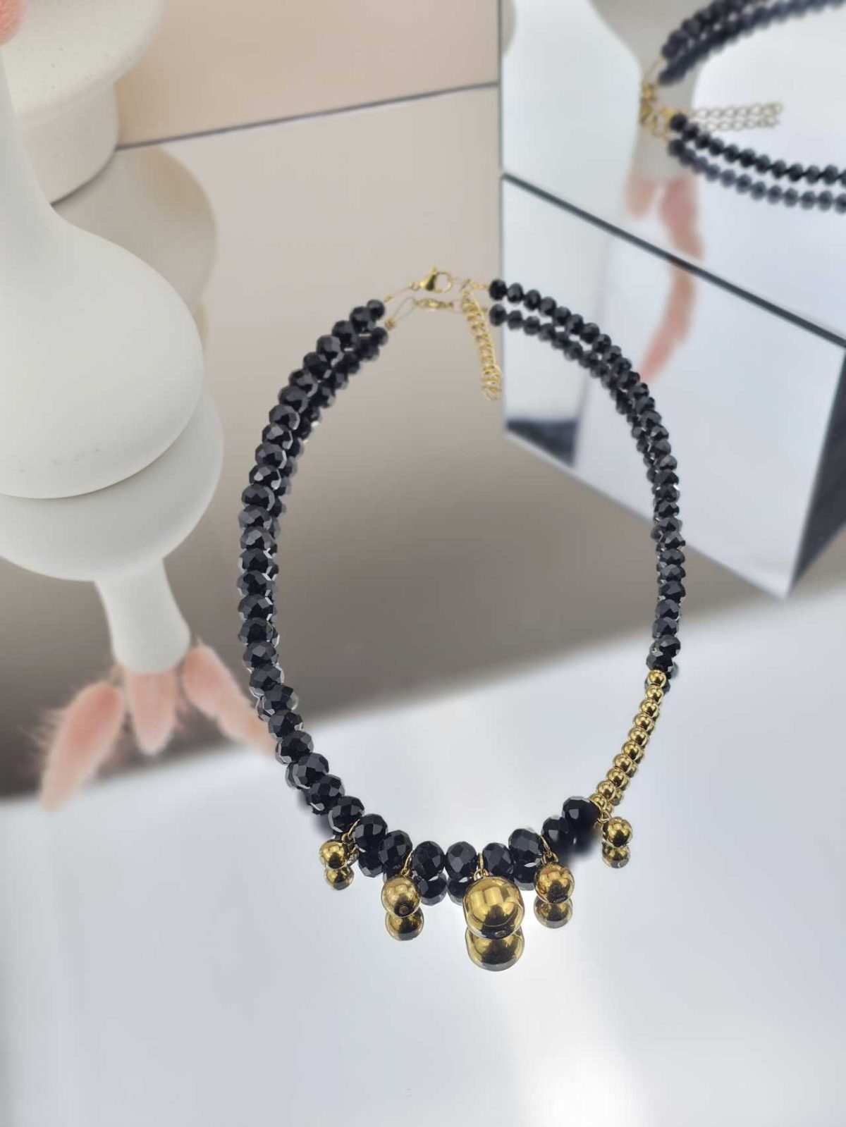 Γυναικείο Κολιέ Black and Gold