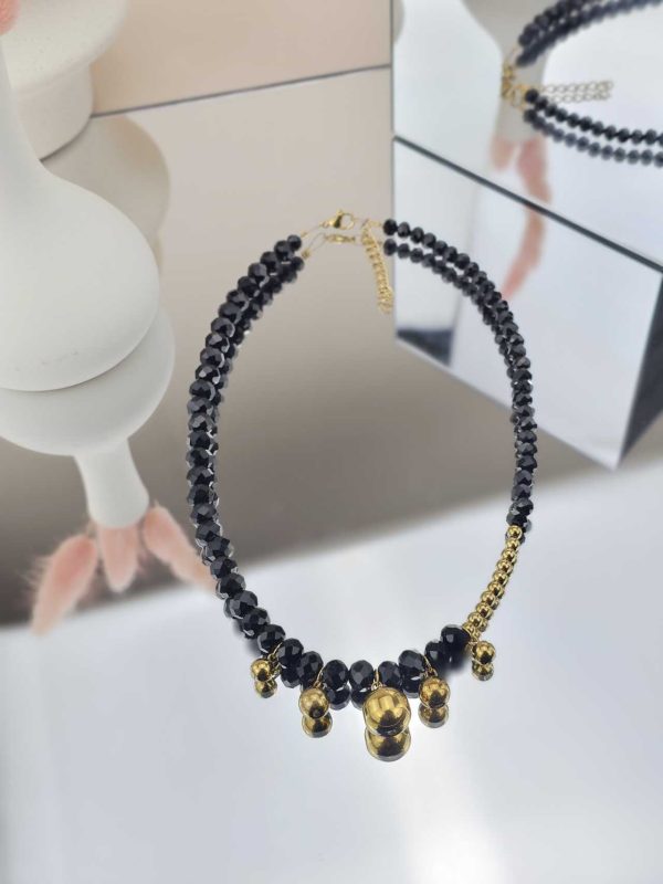 Γυναικείο Κολιέ Black and Gold