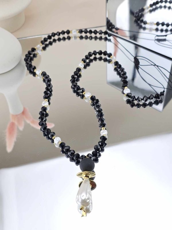 Γυναικείο Κολιέ Black and Pearls