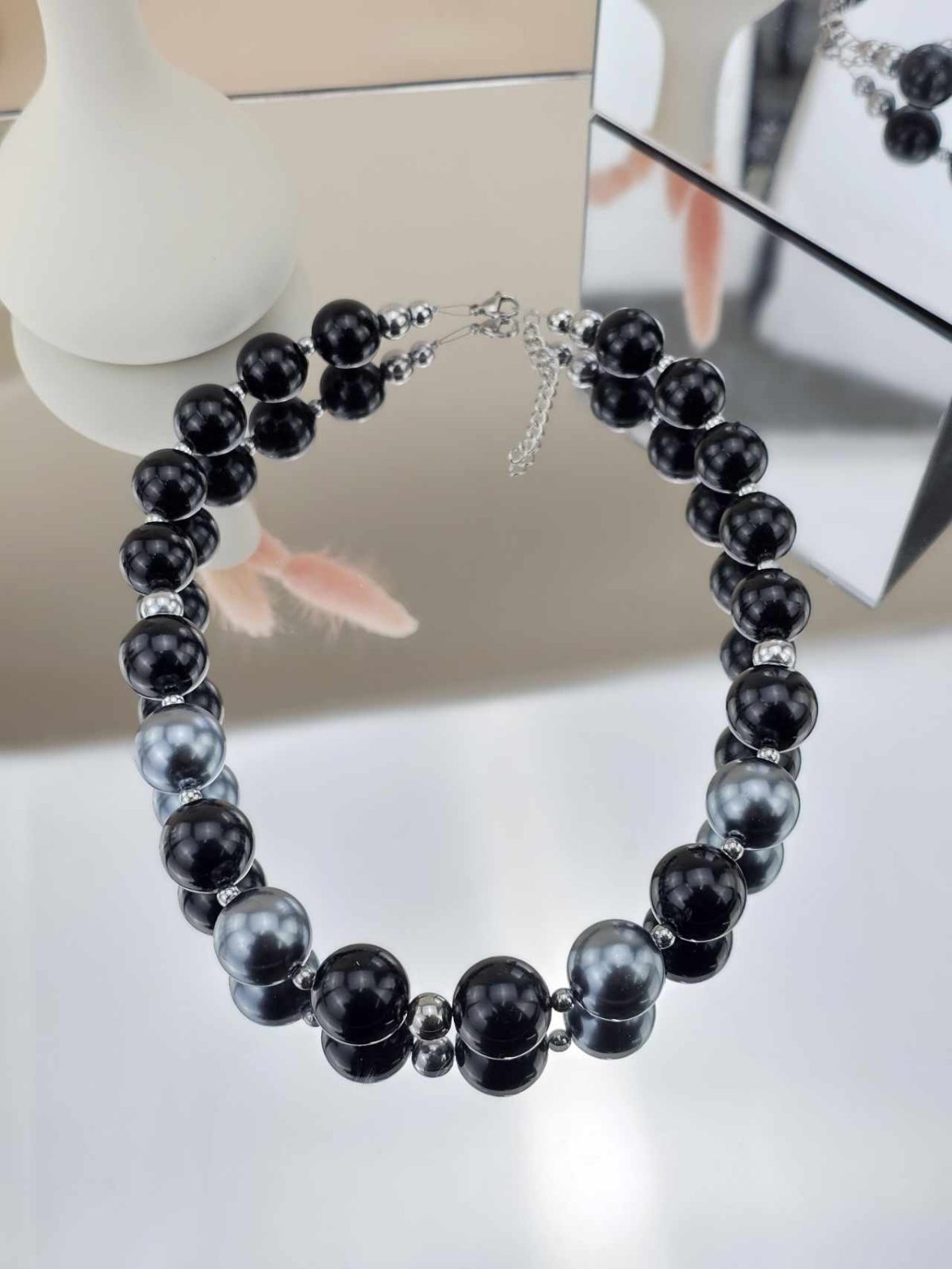 Γυναικείο Κολιέ Grey and Black