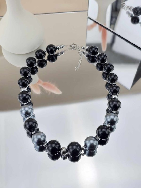 Γυναικείο Κολιέ Grey and Black