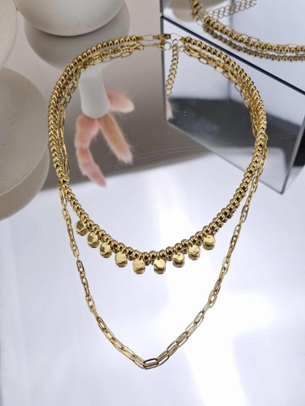 Γυναικείο Κολιέ Double Love in Gold