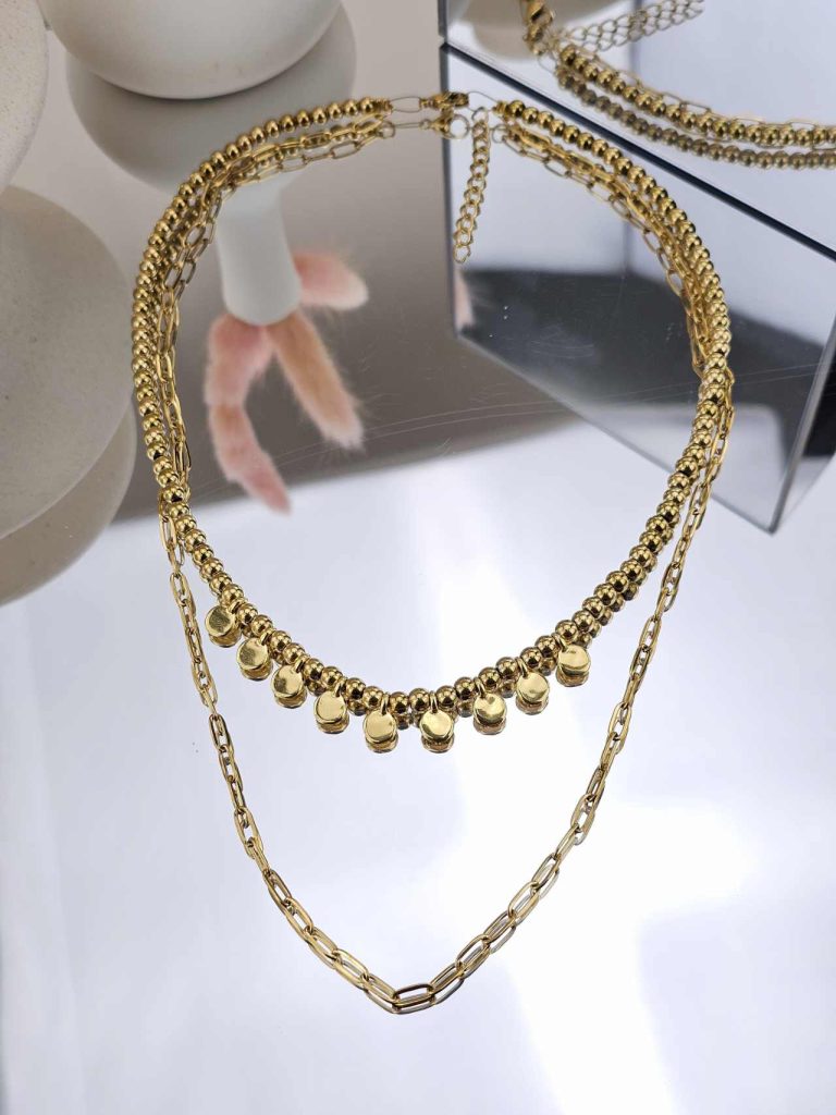 Γυναικείο Κολιέ Double Love in Gold