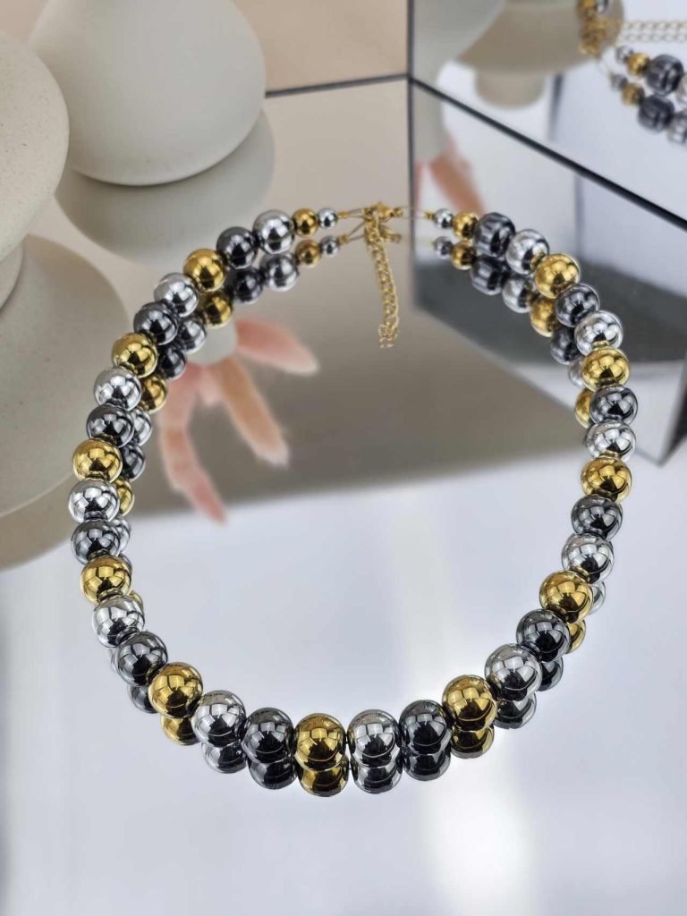 Γυναικείο Κολιέ Hematite Beads Design N2