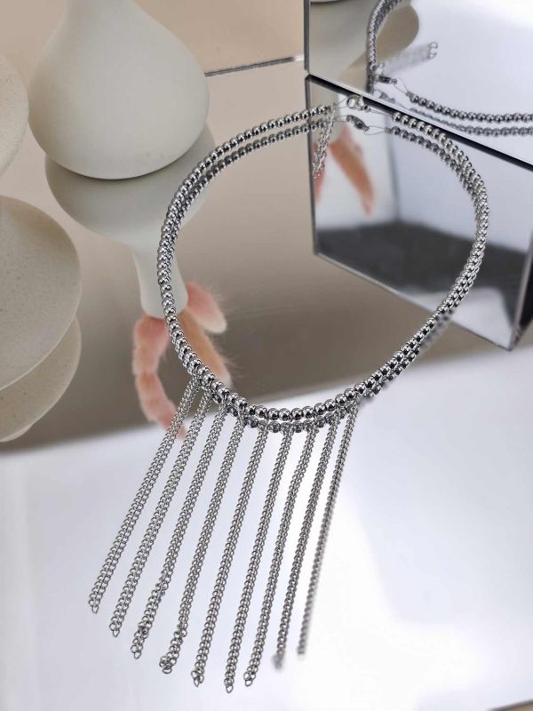 Γυναικείο Κολιέ Silver Chain Stripes