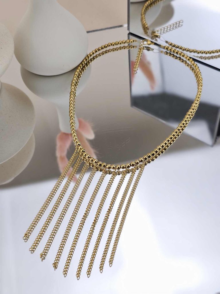 Γυναικείο Κολιέ Gold Chain Stripes