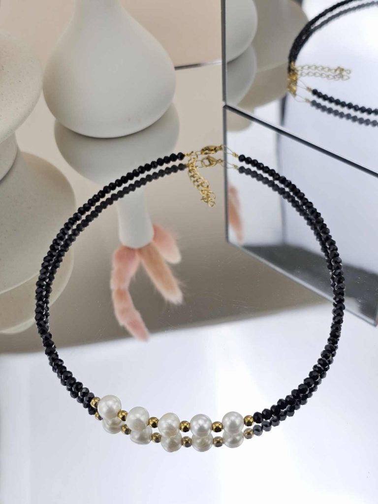 Γυναικείο Κολιέ Pearly in Black