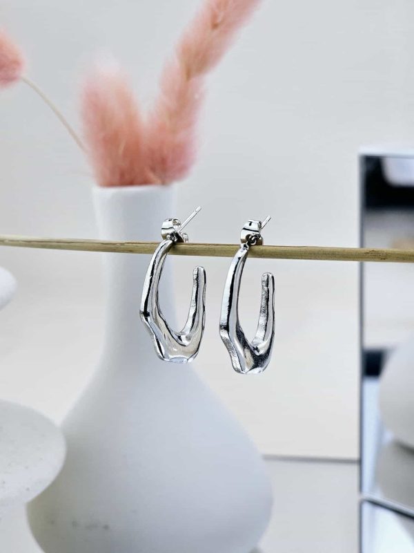 Γυναικεία Σκουλαρίκια Geometry N1 in Silver