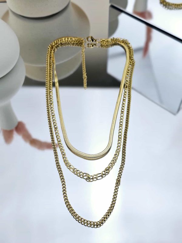 Γυναικείο Κολιέ Classic Triple in Gold