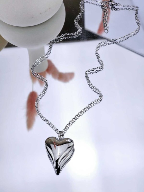 Γυναικείο Κολιέ Bold Heart in Silver