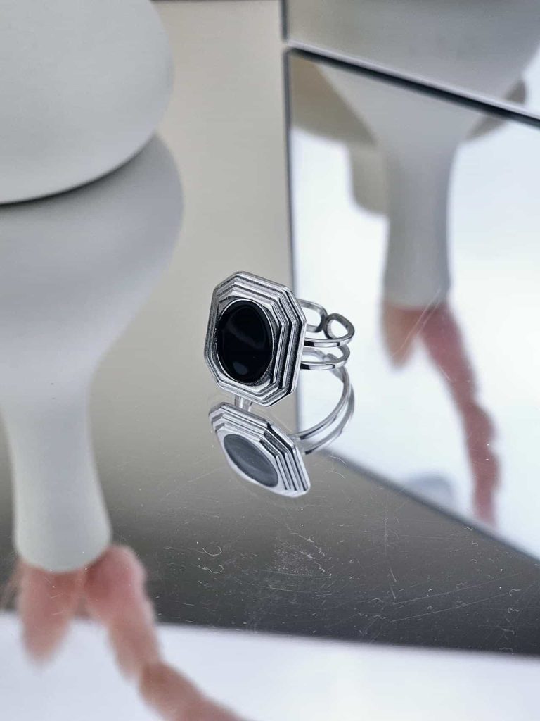 Γυναικείο Δαχτυλίδι Black in Silver