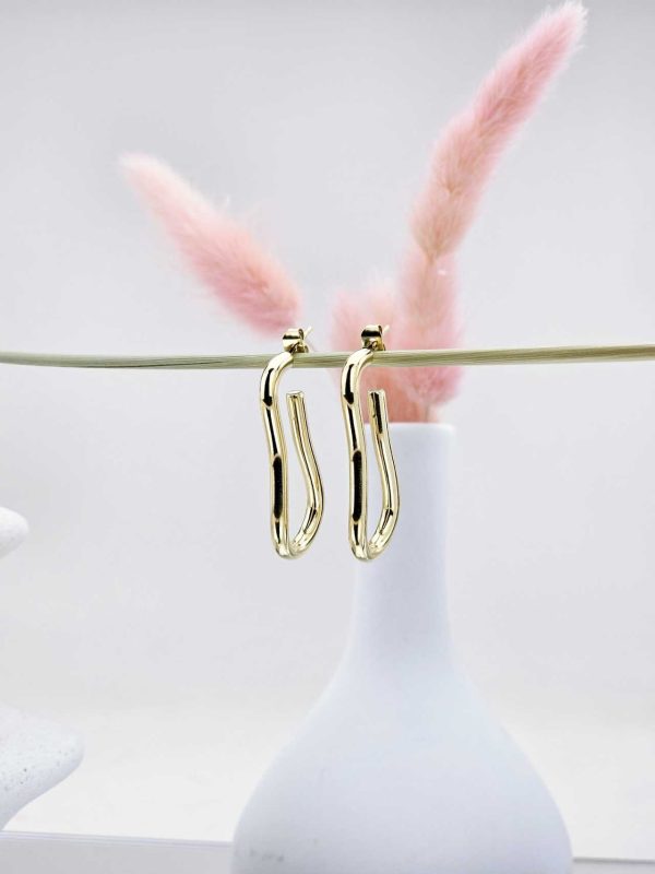Γυναικεία Σκουλαρίκια Oval Hoops in Gold