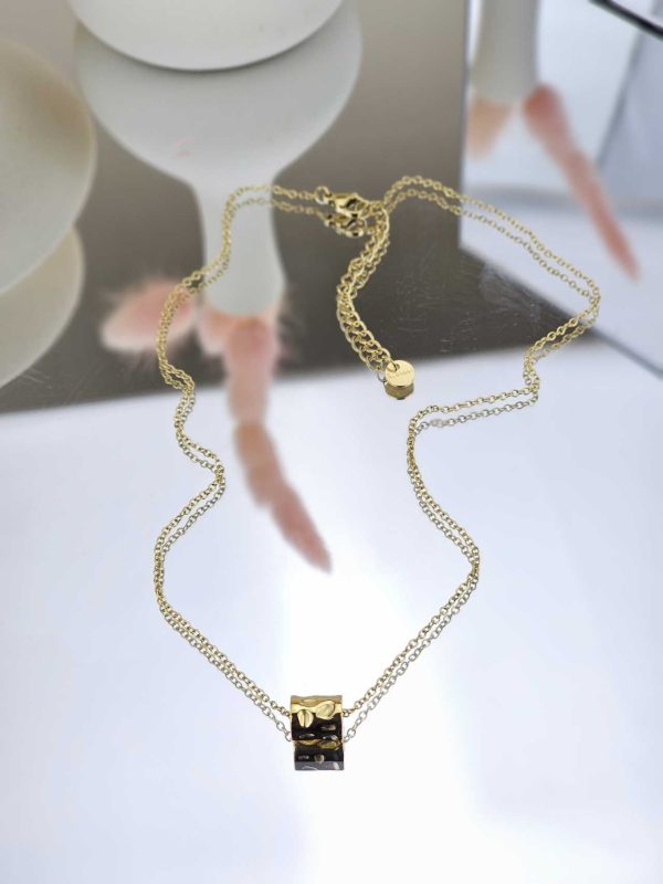 Γυναικείο Κοντό Κολιέ Gold Tube