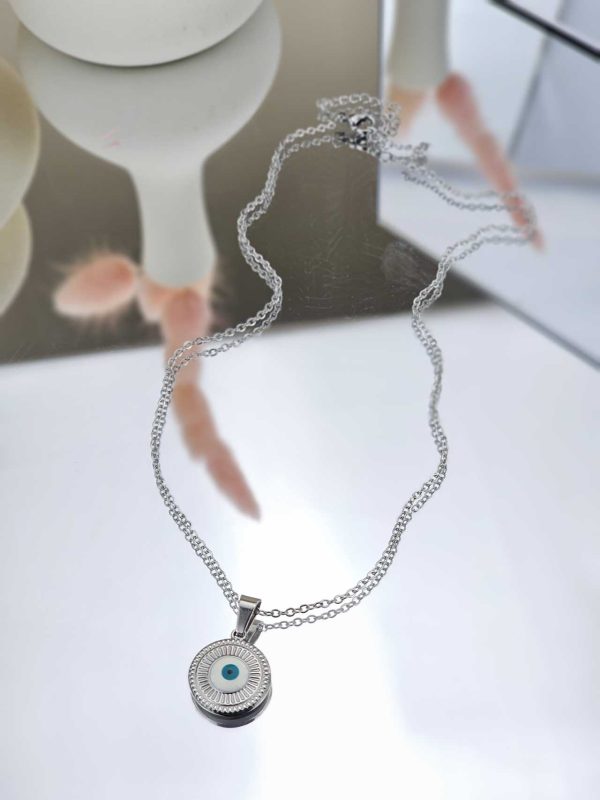 Γυναικείο Κοντό Κολιέ Classic Eye in Silver