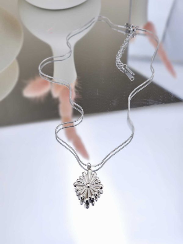 Γυναικείο Κοντό Κολιέ Silver Oval