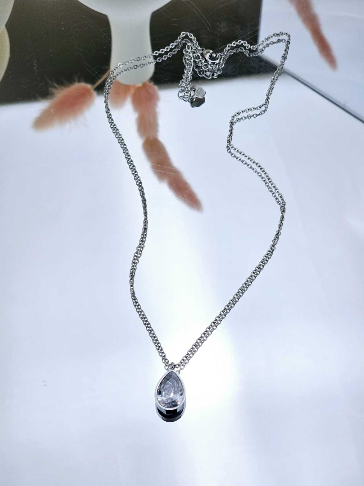 Γυναικείο Κοντό Κολιέ Silver Drop
