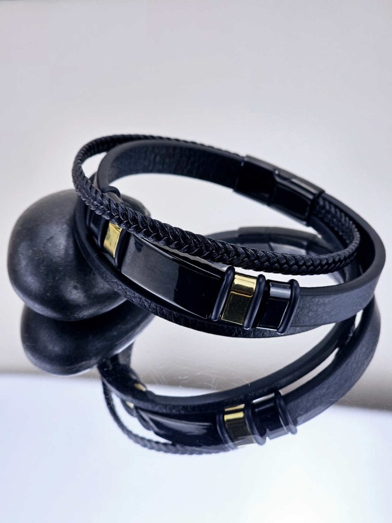 Ανδρικό Βραχιόλι Black and Gold