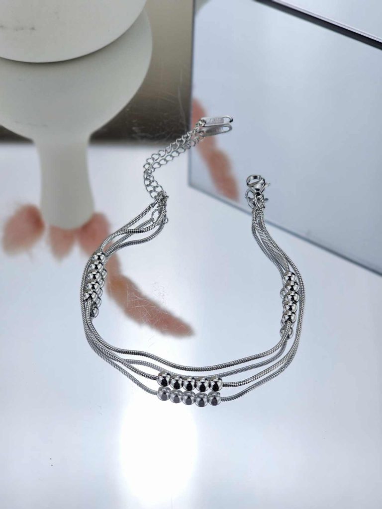 Γυναικείο Βραχιόλι Beaded Chains in Silver