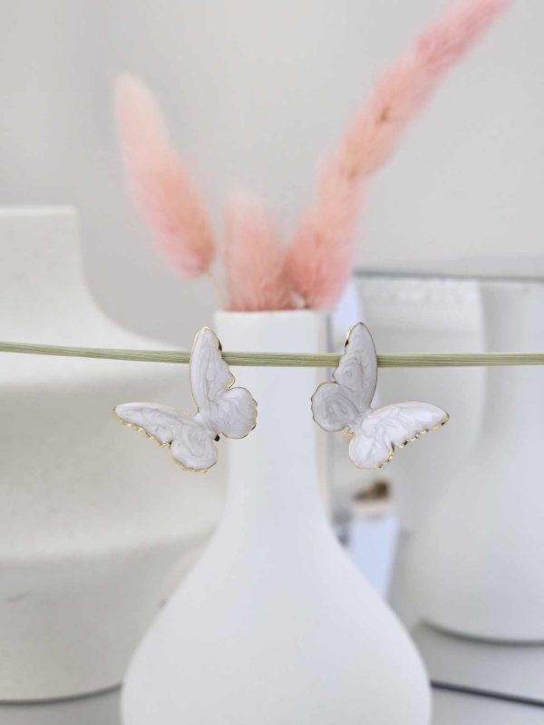Γυναικεία Σκουλαρίκια White Butterflies