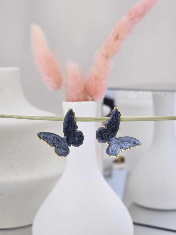 Γυναικεία Σκουλαρίκια Grey Butterflies