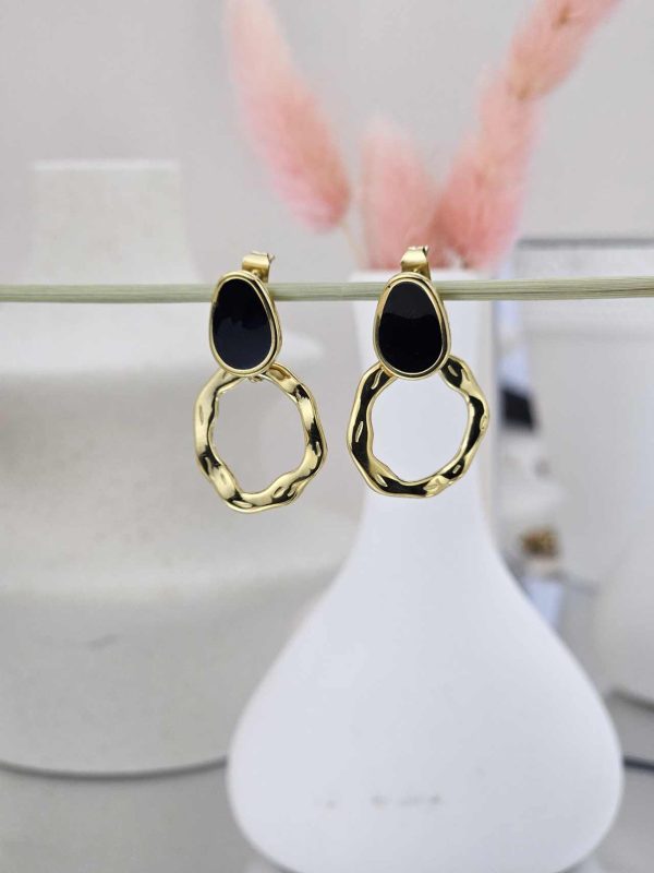 Γυναικεία Σκουλαρίκια Cute Black Ovals