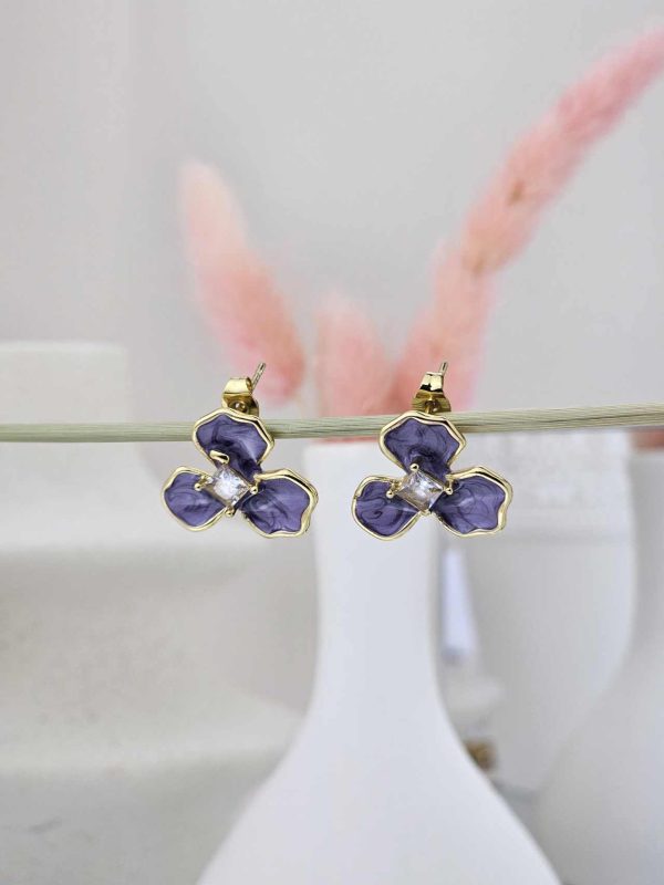 Γυναικεία Σκουλαρίκια Lilac Flowes
