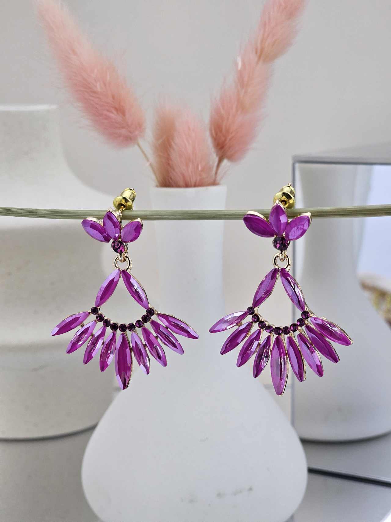 WE122 25 Γυναικεία Σκουλαρίκια Smiles in Fuschia