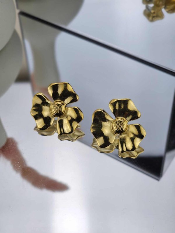 Γυναικεία Σκουλαρίκια Gold Flower