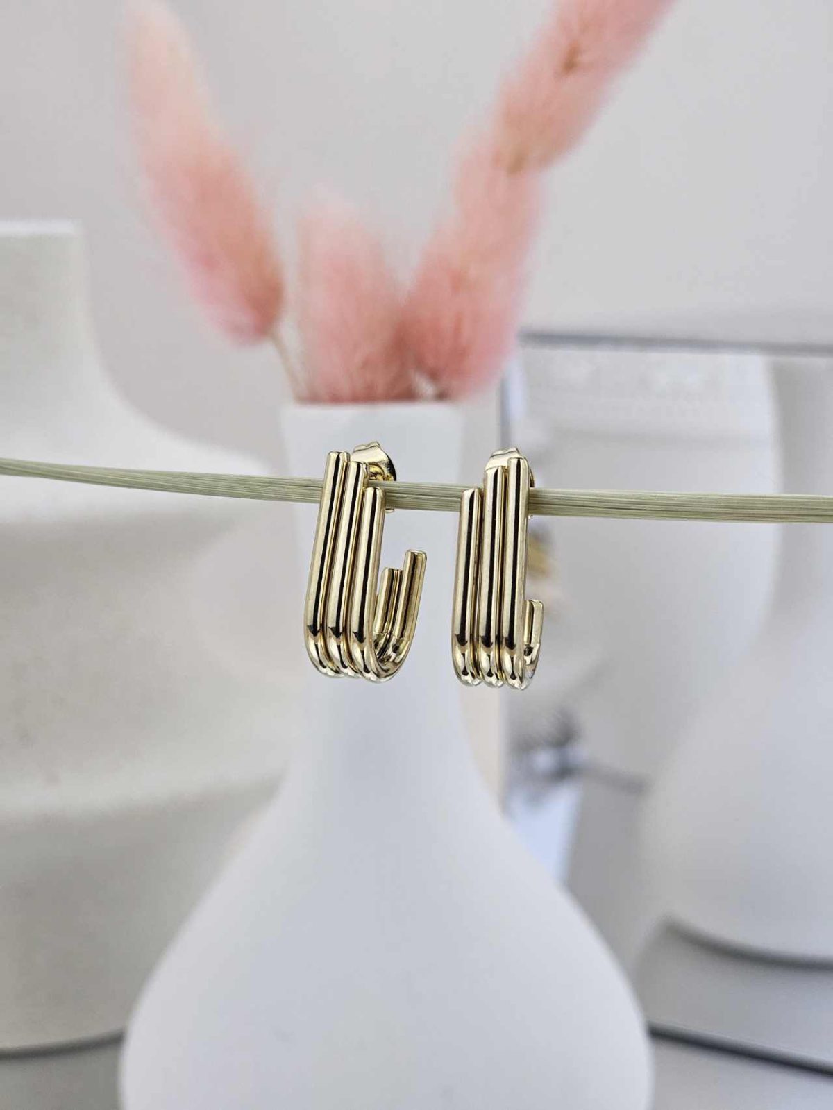 Γυναικεία Σκουλαρίκια Gold Cute Stripes