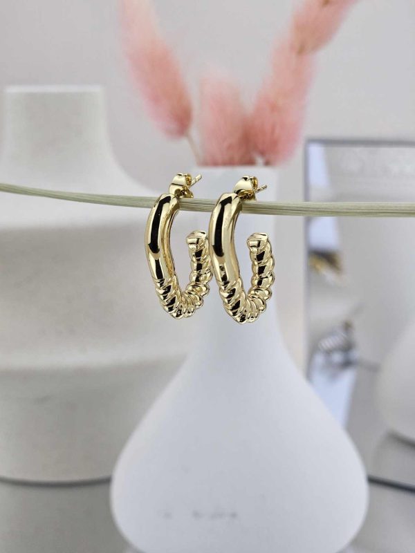 Γυναικεία Σκουλαρίκια Half Twisted Hoops