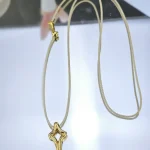 Γυναικείο Μακρύ Κολιέ Gold Cross - Beige