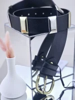 Γυναικεία Δερμάτινη Ζώνη Nino Venturi Starlit Black