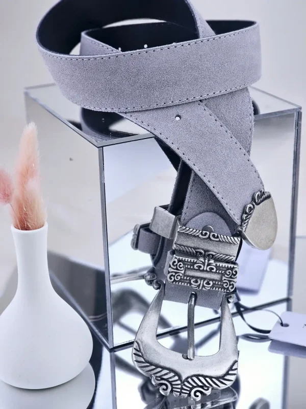 Γυναικεία Δερμάτινη Ζώνη Nino Venturi Misty Gray