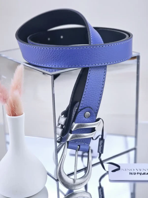 Γυναικεία Δερμάτινη Ζώνη Nino Venturi Simple Blue