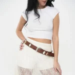 Γυναικεία Δερμάτινη Ζώνη Nino Venturi Boho Chic Ταμπά - Image 2