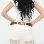 Γυναικεία Δερμάτινη Ζώνη Nino Venturi Boho Chic Ταμπά - Image 3