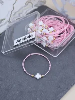 Μαρτυρικά Βάπτισης Βραχιόλι Amabile B01  Ροζ 50 Tεμάχια - Image 2