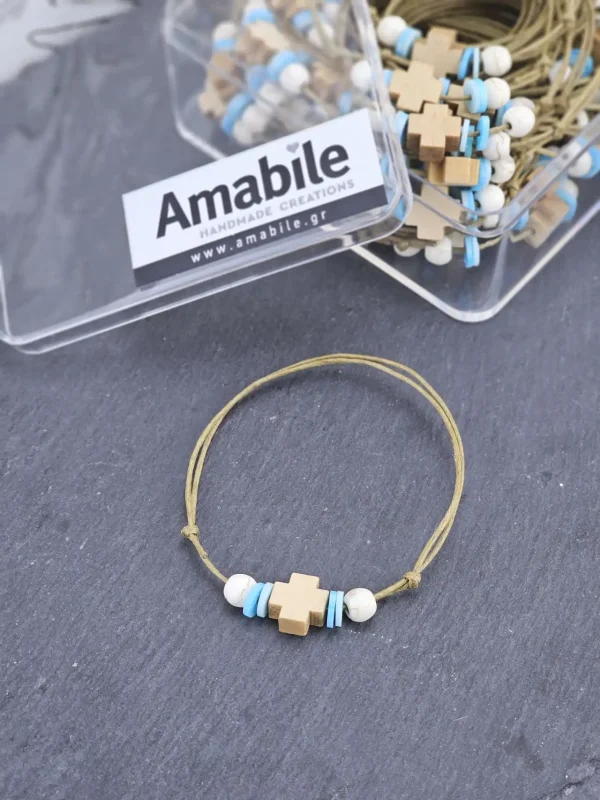 Μαρτυρικά Βάπτισης Βραχιόλι Amabile B05 Σιελ 50 Tεμάχια