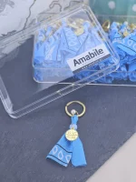 Μαρτυρικά Βάπτισης Μπρελόκ Amabile K03 Σιελ 50 τεμάχια - Image 2
