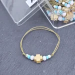 Μαρτυρικά Βάπτισης Βραχιόλι Amabile Φυσικό-Σιελ 50 Τεμάχια