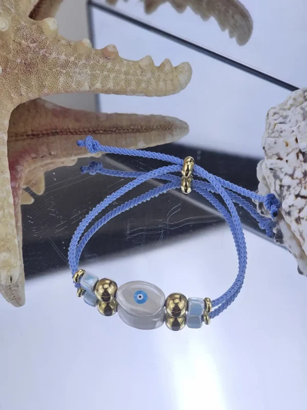 Γυναικείο Βραχιόλι Ceramic Eye in Light Blue