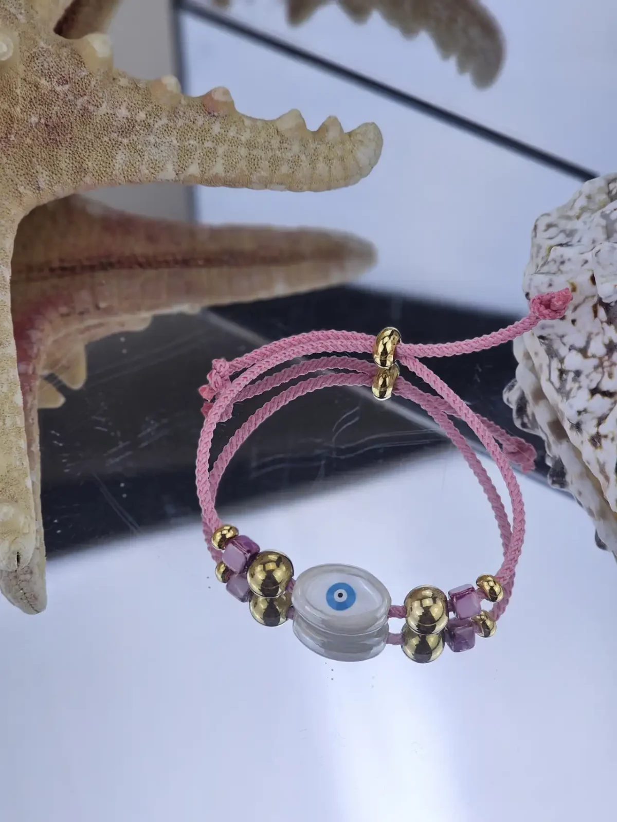 Γυναικείο Βραχιόλι Ceramic Eye in Pink