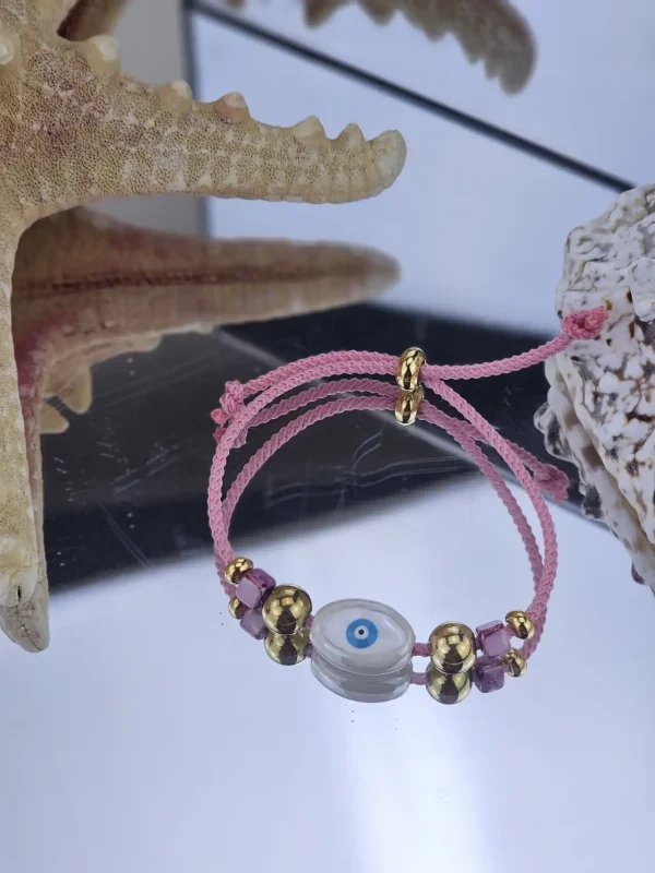 Γυναικείο Βραχιόλι Ceramic Eye in Pink