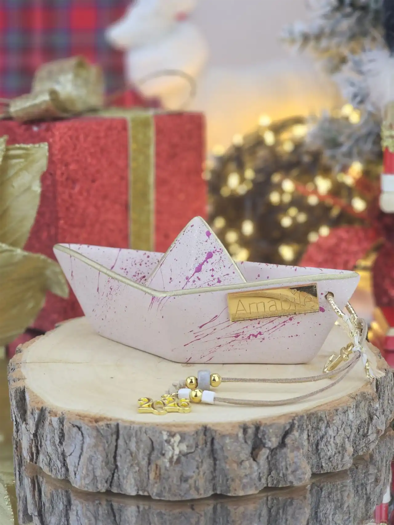 BLC14 Διακοσμητικό Γούρι Κεραμικό Καράβι Πούδρα