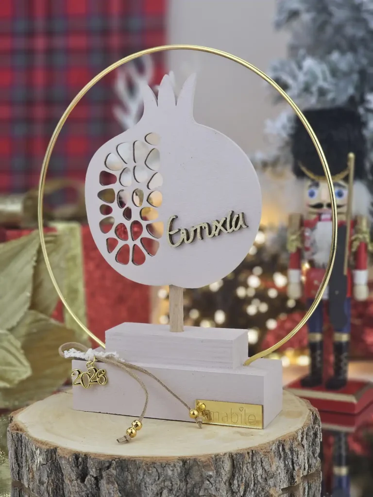 Διακοσμητικό Γούρι Σταντ Ρόδι Πούδρα