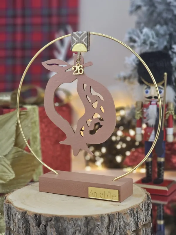 Διακοσμητικό Γούρι Σταντ Κρεμαστό Ρόδι Κάμελ